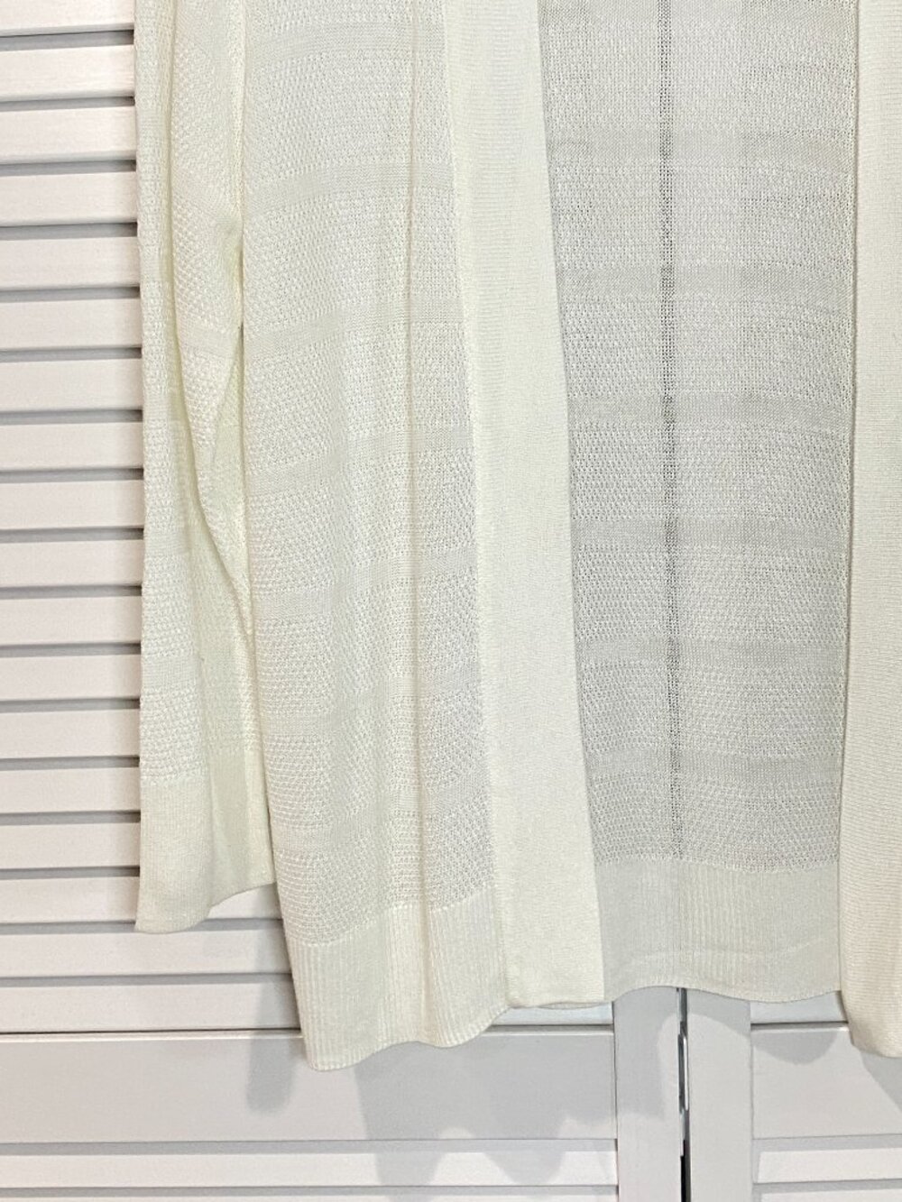 Apt. 9 Open Front Textured Knit Cardigan Lightweight White Medium - Picture 4 of 7